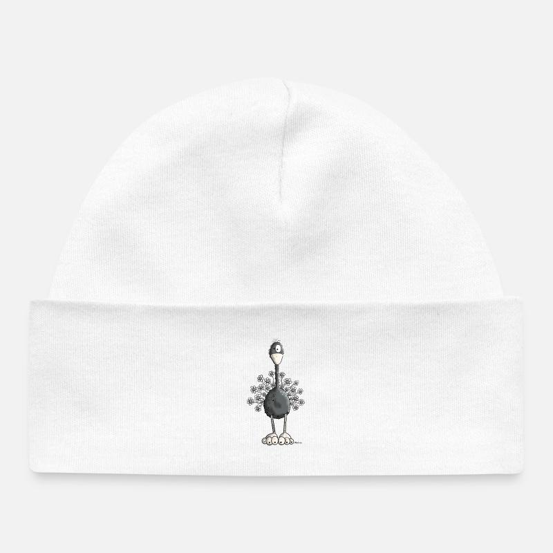 Drôle d'autruche - Bonnet bébé bio - blanc