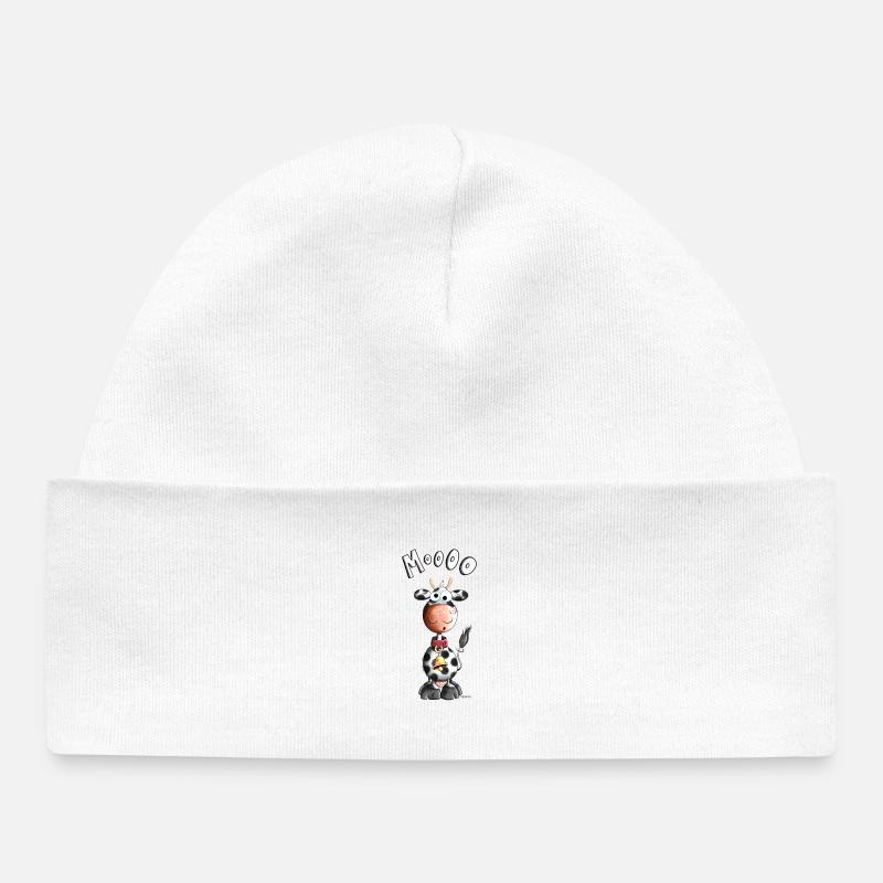 Mignon vache - Bonnet bébé bio - blanc