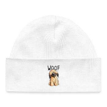 Woof Briard - Comic - Geschenk - Hund - Hunde - Baby Organic Mütze - Weiß - Vorne