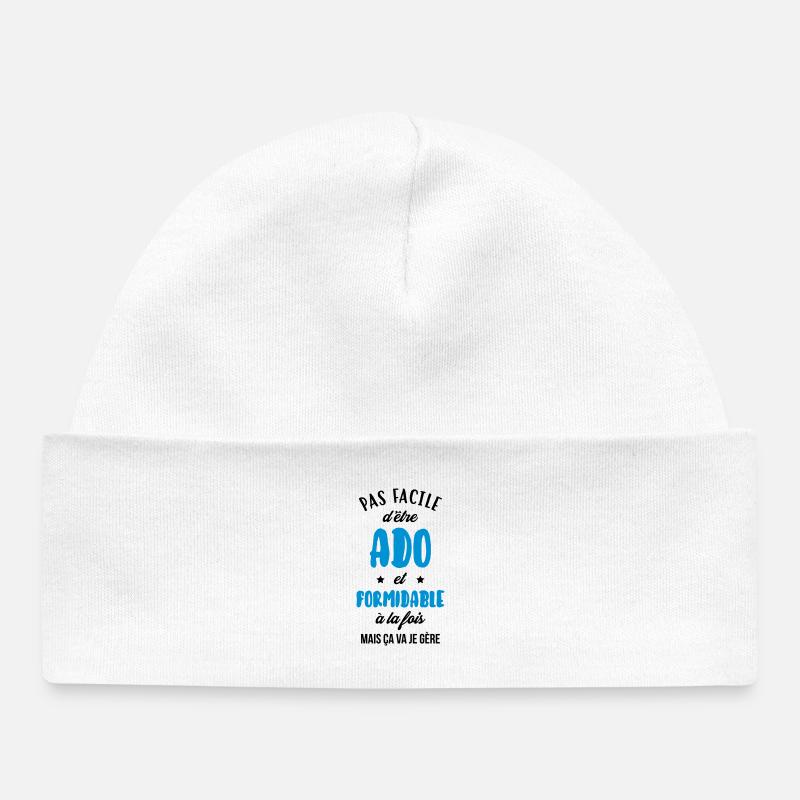 adolescent / enfant / ado / adolescente - Bonnet bébé bio - blanc