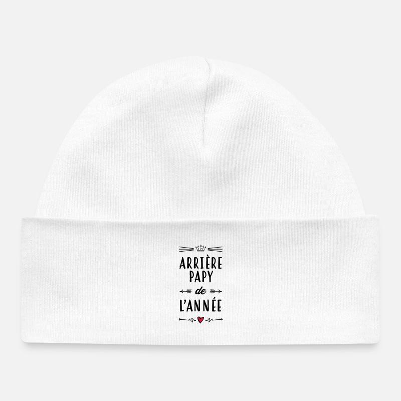 Papy Papi Grand-Père Retraite famille - Bonnet bébé bio - blanc