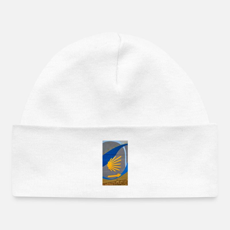 Rayons dorés sur l’arche urbaine - Bonnet bébé bio - blanc