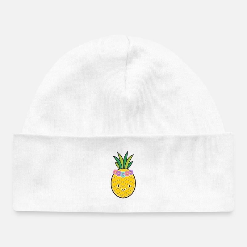 Ananas - Bonnet bébé bio - blanc