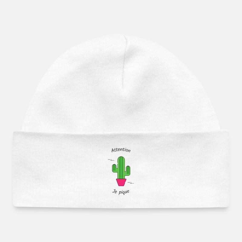 Cactus piquant - Bonnet bébé bio - blanc