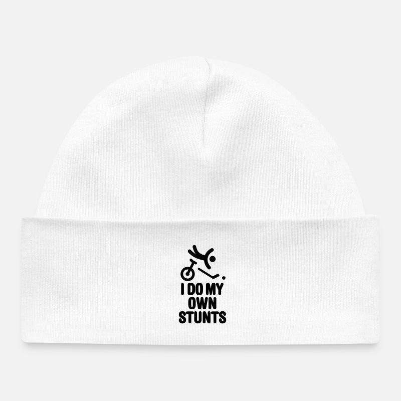 Ich mache meine eigenen Stunts Einrad Hockey Einrad Einrad - Baby Organic Mütze - Weiß