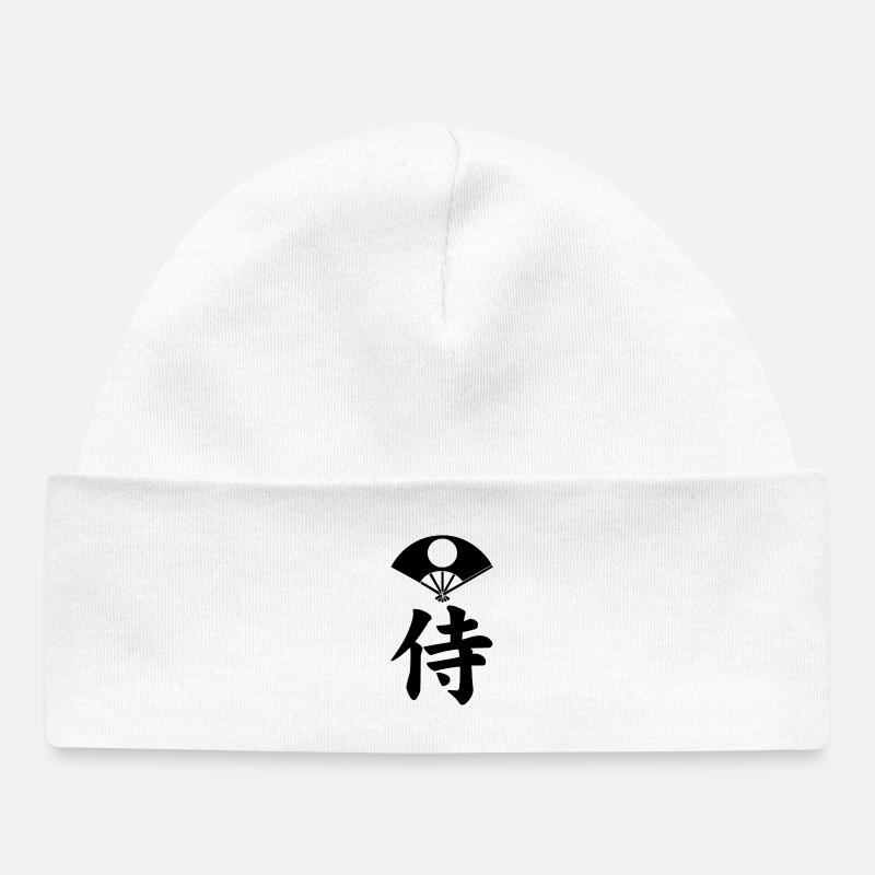 Emblème samouraï du clan Satake (noir) - Bonnet bébé bio - blanc