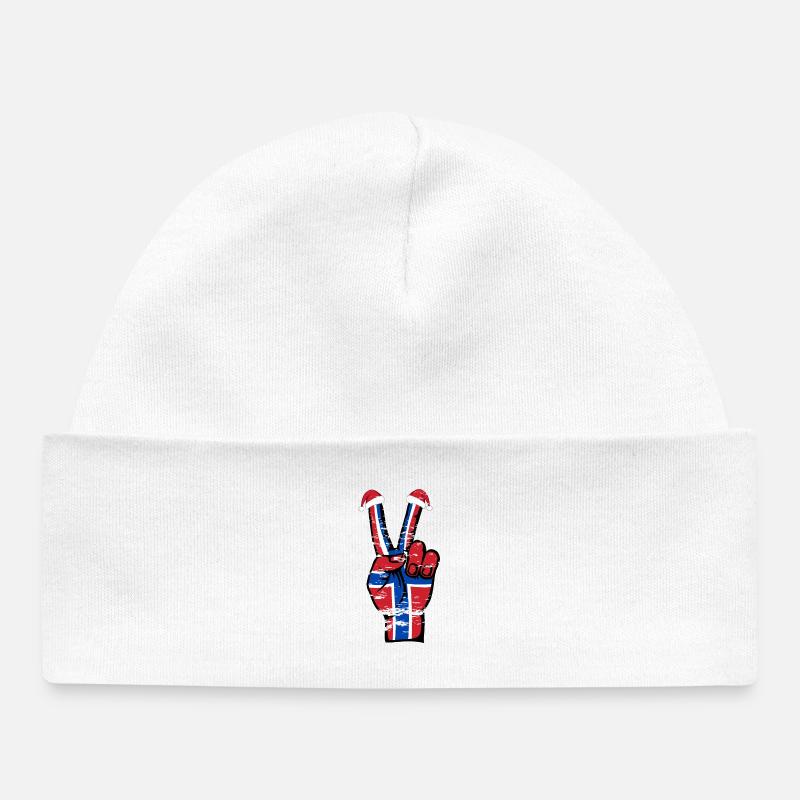 Drapeau de la Norvège Noël Symbole de la paix utilisé - Bonnet bébé bio - blanc