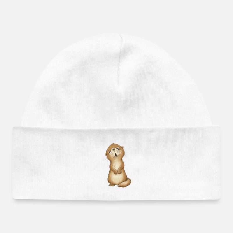 Loutre mignonne - Bonnet bébé bio - blanc
