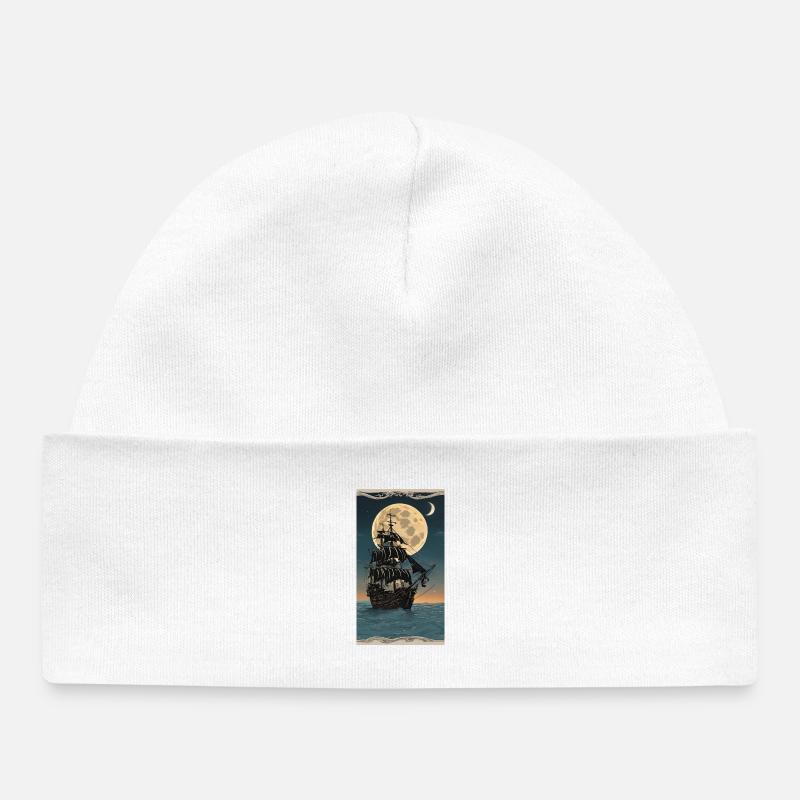 Vaisseau lunaire nocturne - Bonnet bébé bio - blanc