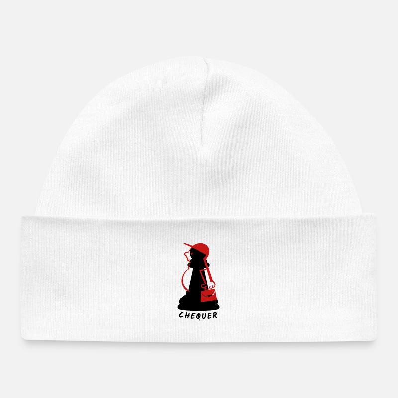 Damier - Bonnet bébé bio - blanc