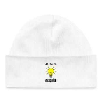 Je suis une lumière - Bonnet bébé bio - blanc - Devant