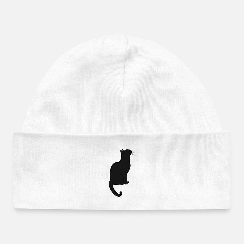 Un chat mignon - Bonnet bébé bio - blanc