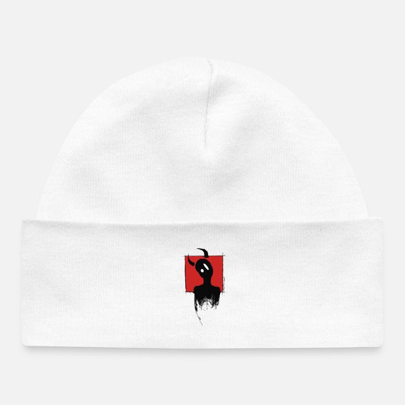 Devil Boy - Baby Organic Beanie - white