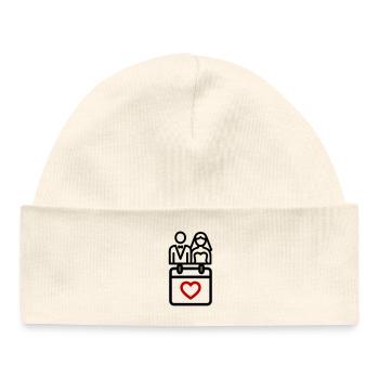 Bride and groom Wedding - Baby Organic Beanie - white - Front