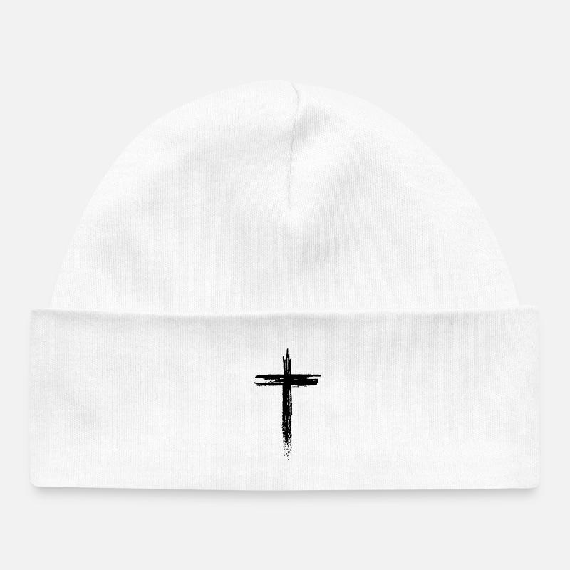 croix - Bonnet bébé bio - blanc