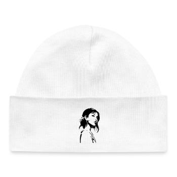 Grâce cendrée - Bonnet bébé bio - blanc - Devant