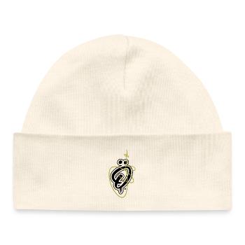 Ojio-The Originals only-Signature Gold Black Background - Baby Organic Beanie - white - Front