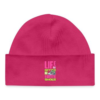 Life is Better in Running Shoes - Baby Organic Beanie - white - Front