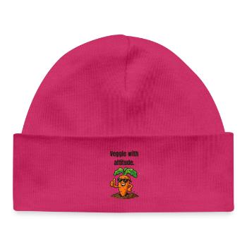 Carrot with attitude veggie - Baby Organic Beanie - white - Front