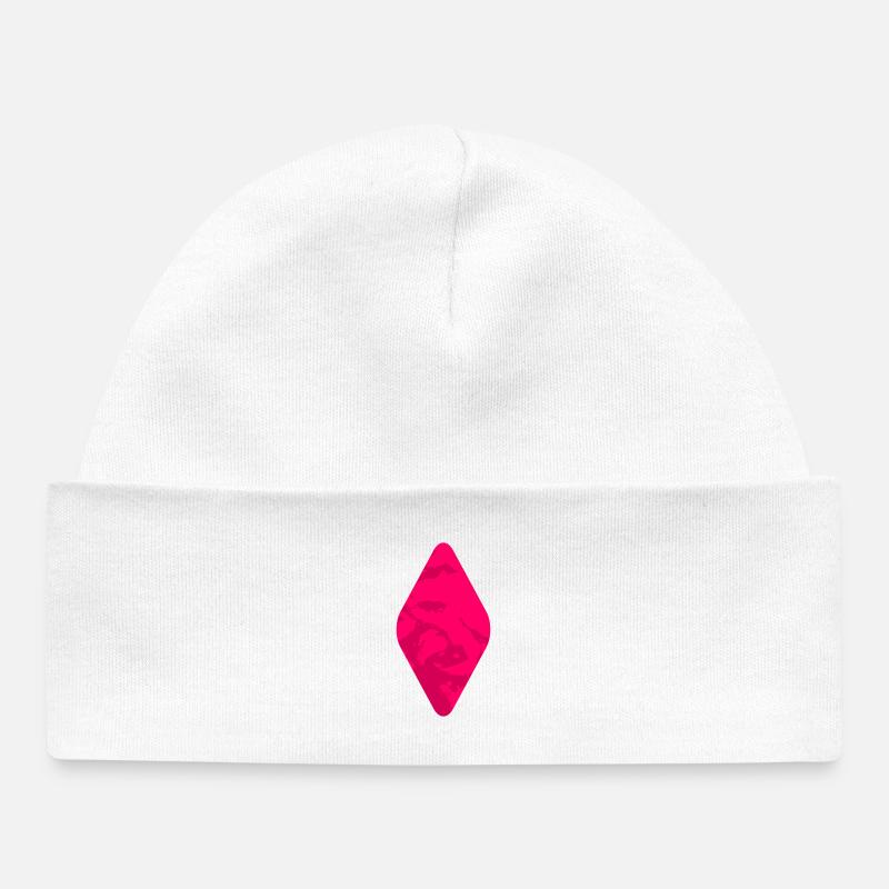 Mosaïque de diamant rose fluo - Bonnet bébé bio - blanc