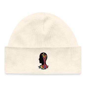 Vivid Mind Mosaic Silhouette - Baby Organic Beanie - white - Front