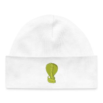 Cobra vert citron vibrant - Bonnet bébé bio - blanc - Devant