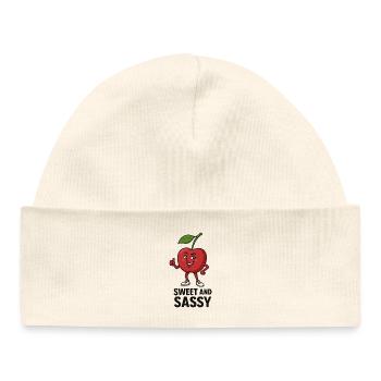 Cerise Douce et Insouciante - Bonnet bébé bio - blanc - Devant