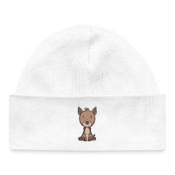 Niedliche Hyäne niedliche Kawaii-Safari-Tiere - Baby Organic Mütze - Weiß - Vorne