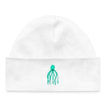 Octopus turquoise - Baby Organic Beanie - white - Front