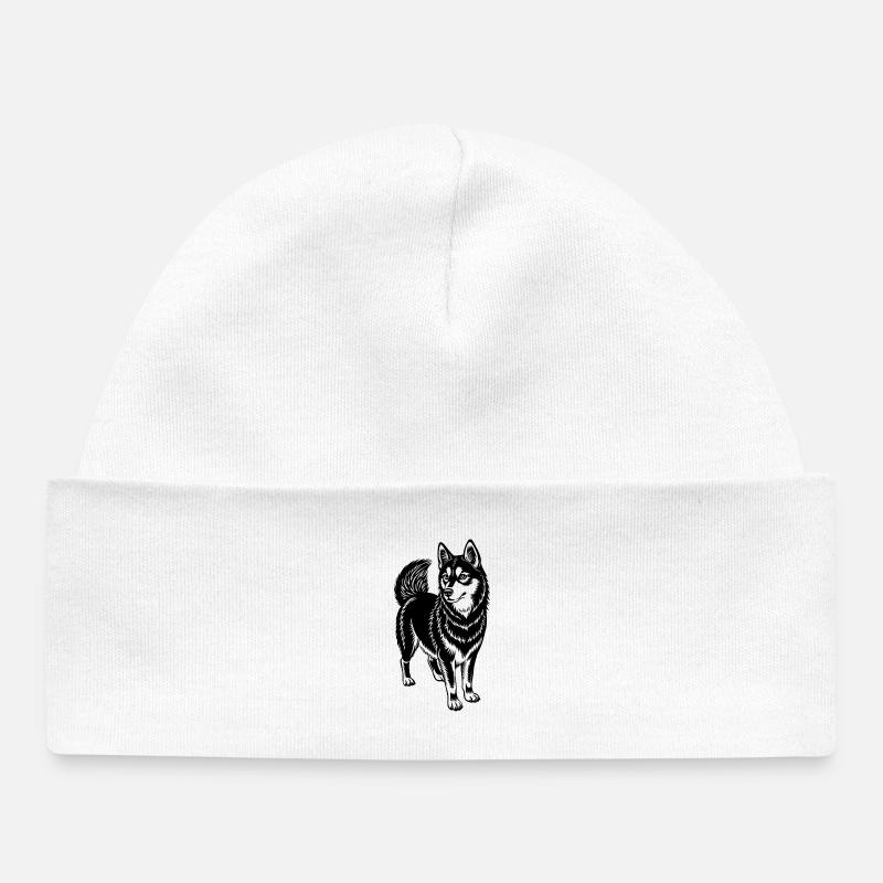 Klee kai de l’Alaska - Bonnet bébé bio - blanc