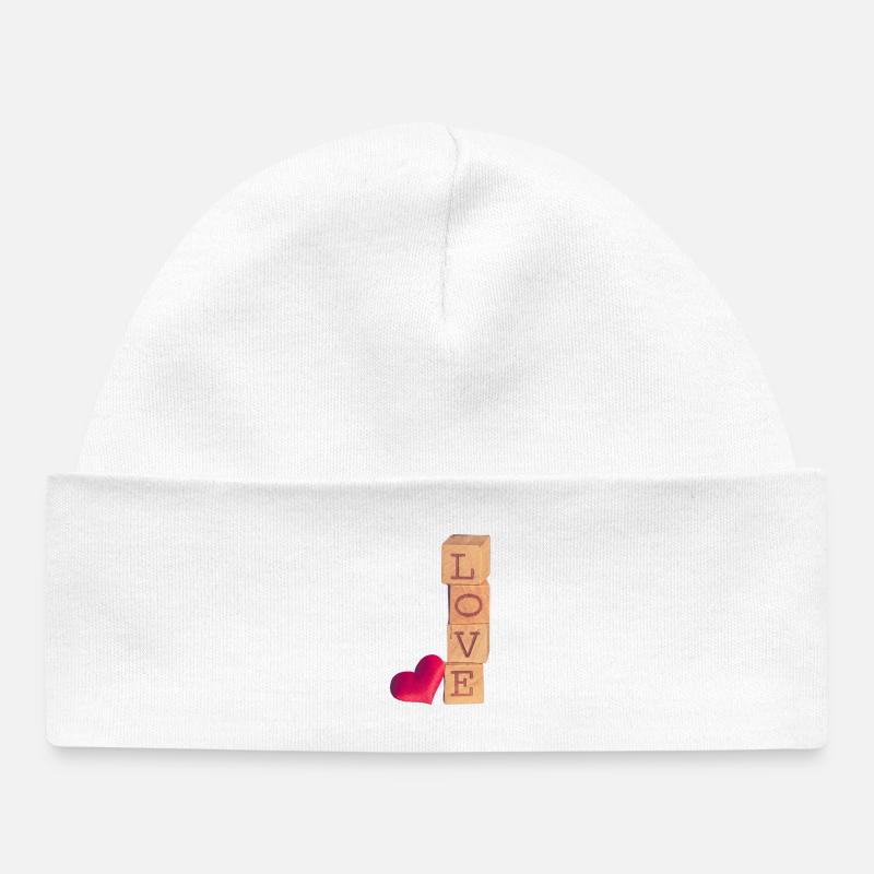 Love Saint Valentin - Bonnet bébé bio - blanc