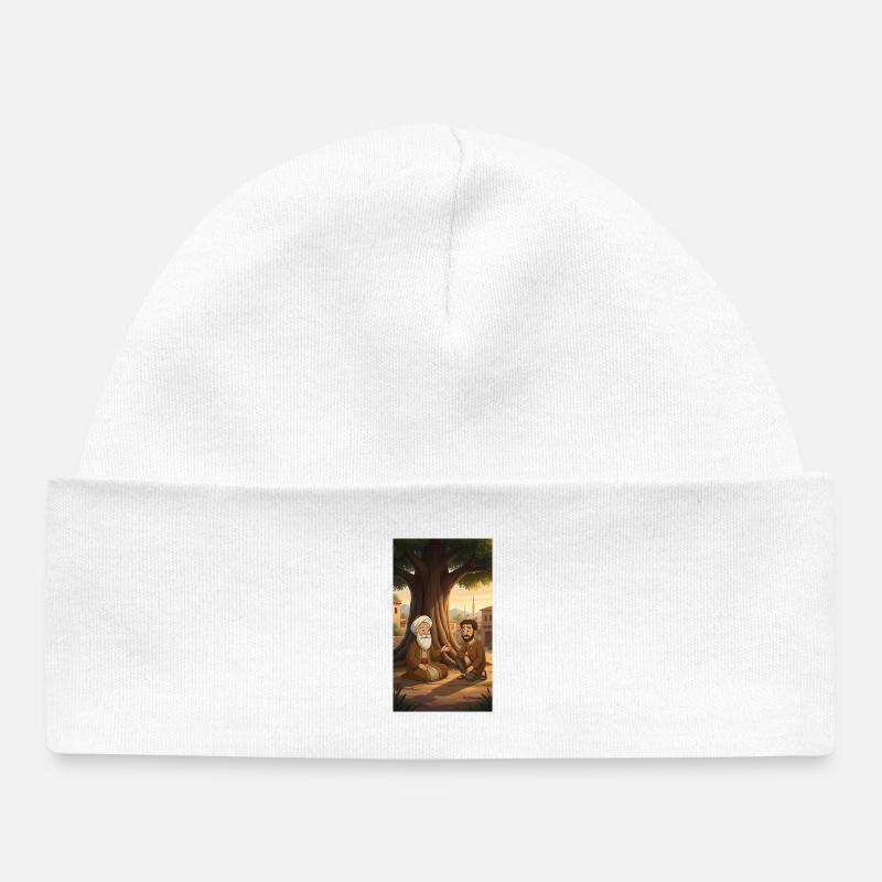 Sagesse sous l’arbre : nature et tranquillité - Bonnet bébé bio - blanc