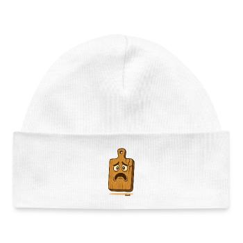 Schneidbrett_mit_Gesicht for the kitchen - Baby Organic Beanie - white - Front