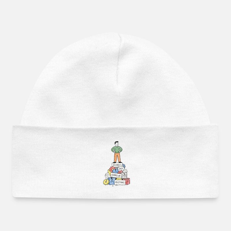 Mann bei Fehlerblocks - Baby Organic Mütze - Weiß