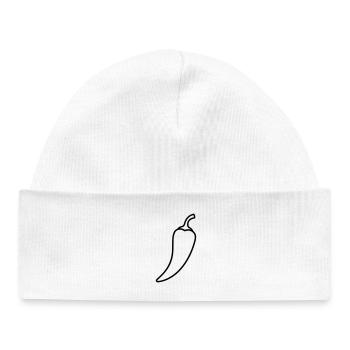 Chili pepper hot outline - Baby Organic Beanie - white - Front