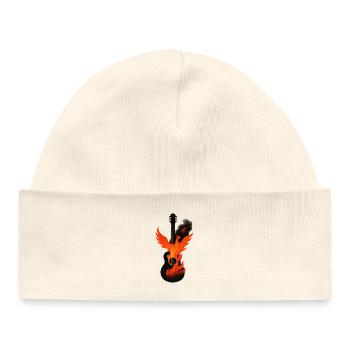 Flaming Phoenix Rock Metal Guitar - Baby Organic Beanie - white - Front
