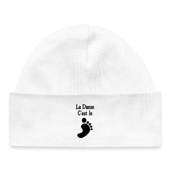 La danse c’est le pied - Bonnet bébé bio - blanc - Devant