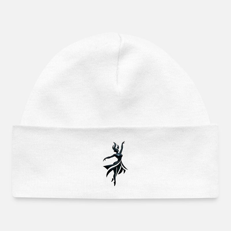 Danseuse d’ombres en bleu néon - Bonnet bébé bio - blanc