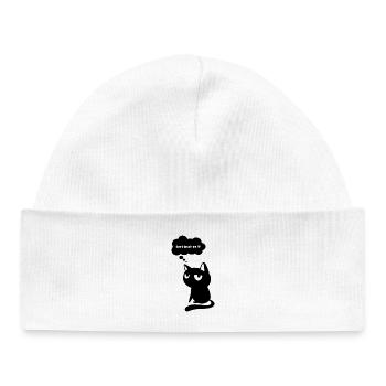 Funny Cat “Don’t Touch Me”  - Baby Organic Beanie - white - Front