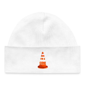 Traffic Cone Pun Illustration - Baby Organic Beanie - white - Front