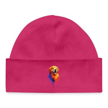 Golden Retriever in bright colors - Baby Organic Beanie - white - Front