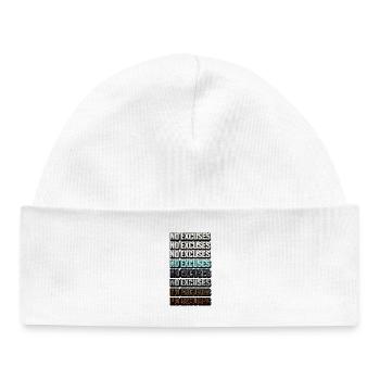 No excuses for colorful motivation - Baby Organic Beanie - white - Front