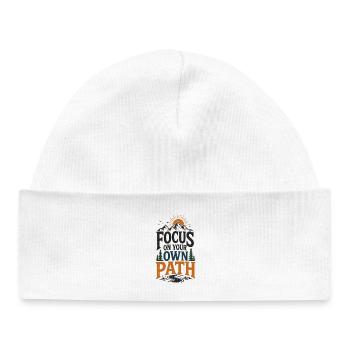Focus your own path - Baby Organic Beanie - white - Front