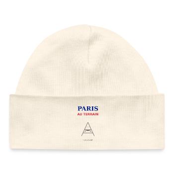 Paris au Terrain: Urbain et Sportif - Bonnet bébé bio - blanc - Devant