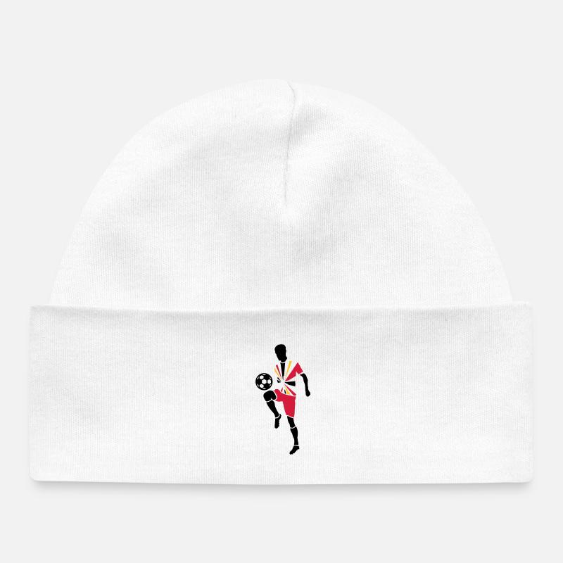 Joueur de foot avec ballon de foot - Bonnet bébé bio - blanc