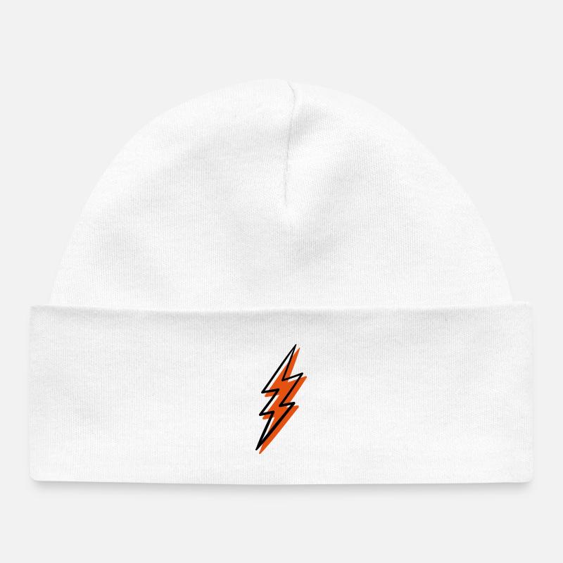 Foudre de feu en spirale - Bonnet bébé bio - blanc
