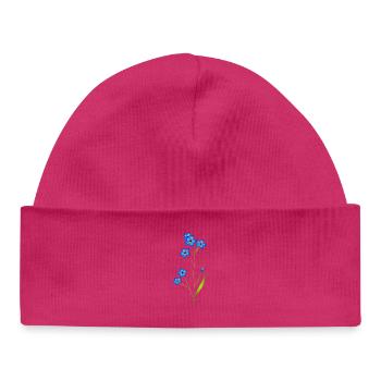délicat oubliez-moi-pas en bleu classique - Bonnet bébé bio - blanc - Devant