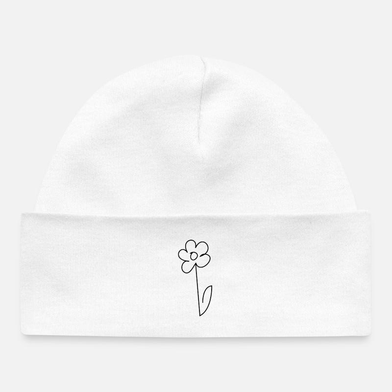 pâquerette - Bonnet bébé bio - blanc
