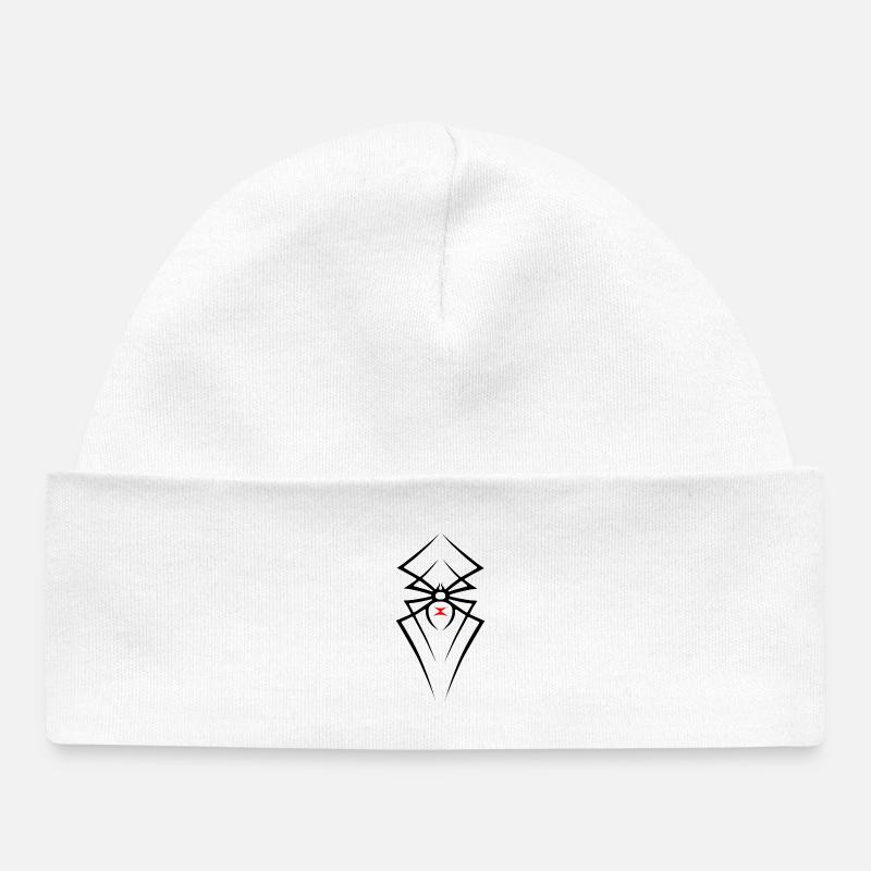 Araignée Black Widow Tribal R6Z - Bonnet bébé bio - blanc