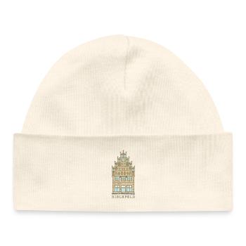 Bielefeld, landmark Crüwellhaus, market - Baby Organic Beanie - white - Front